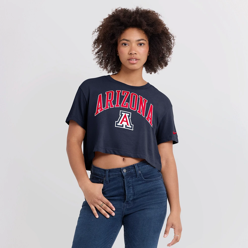 T-shirt court Nike bleu marine Arizona Wildcats Athletic Prep Arch Performance pour femme