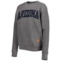 Women's Pressbox Heather Charcoal Arizona Wildcats Moose Quilted Pullover Sweatshirt