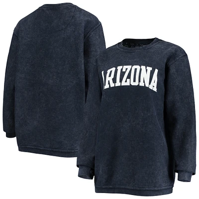 Sweat-shirt Pressbox pour femmes, bleu marine, Arizona Wildcats, cordon confortable, lavage vintage, arc basique