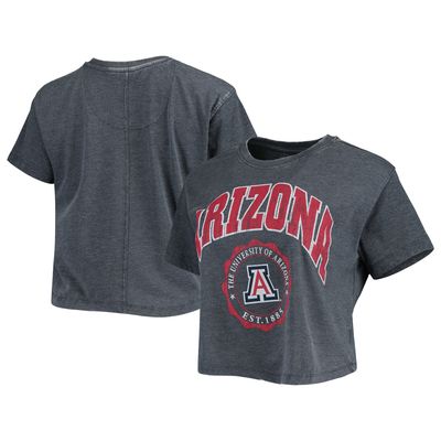 Women's Pressbox Navy Arizona Wildcats Edith Vintage Burnout Crop T-Shirt