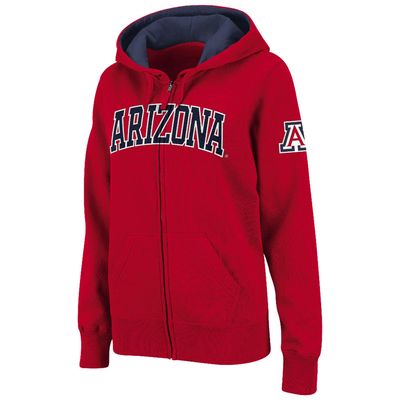 Women's Stadium Athletic Cardinal Arizona Wildcats Arched Name Full-Zip Hoodie