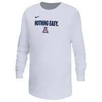 Youth Nike White Arizona Wildcats 2025 On-Court Bench Long Sleeve T-Shirt