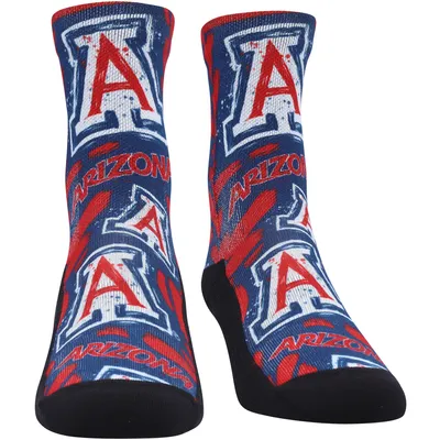 Arizona Wildcats Rock Em Socks Youth Allover Logo & Paint Crew Socks