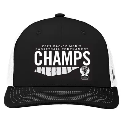 Arizona Wildcats Zephyr 2023 PAC-12 Men's Basketball Conference Tournament Champions Locker Room Adjustable Hat - Black