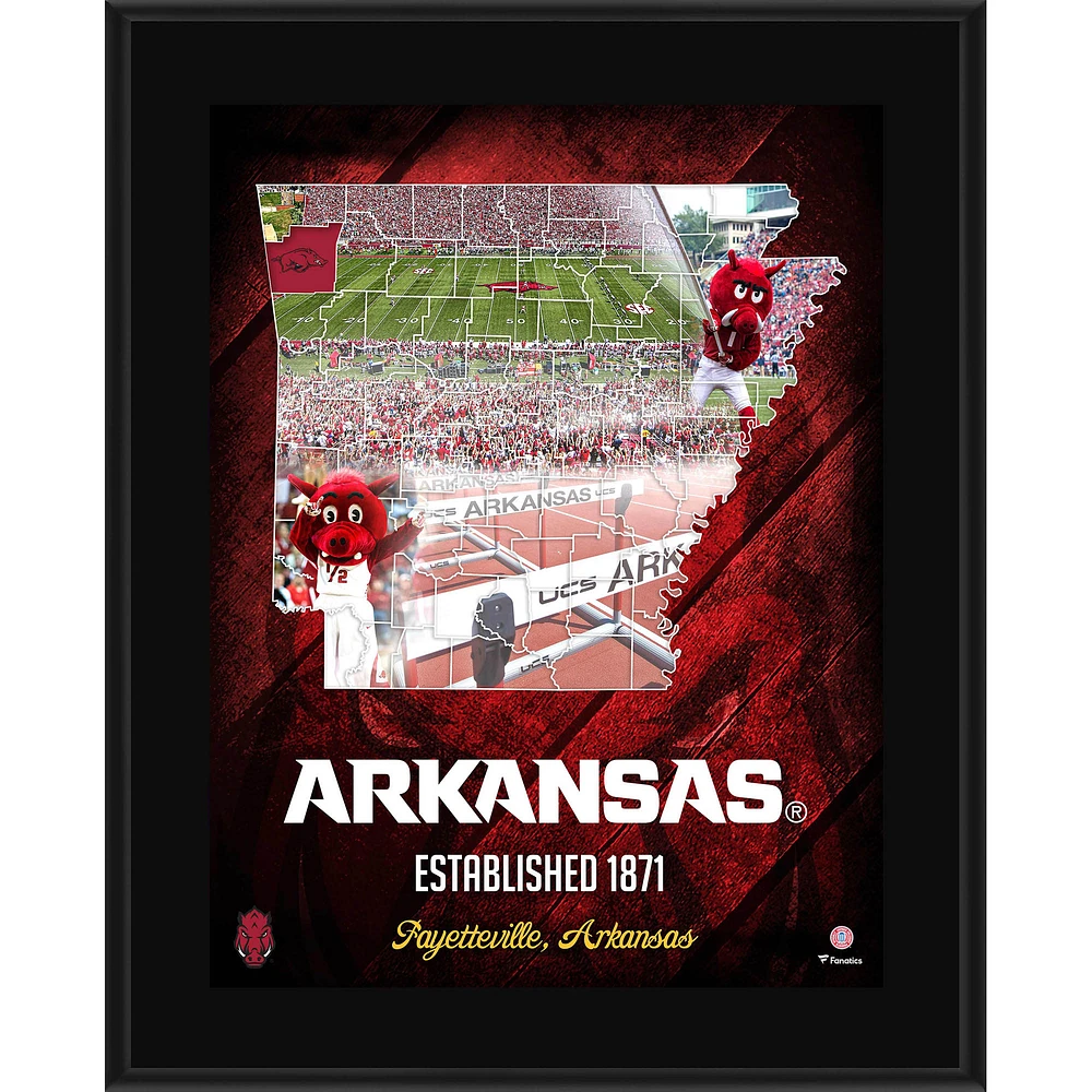 Arkansas Razorbacks 10.5" x 13" 2018 Sublimated State Plaque
