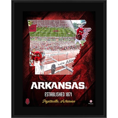 Arkansas Razorbacks 10.5" x 13" 2018 Sublimated State Plaque