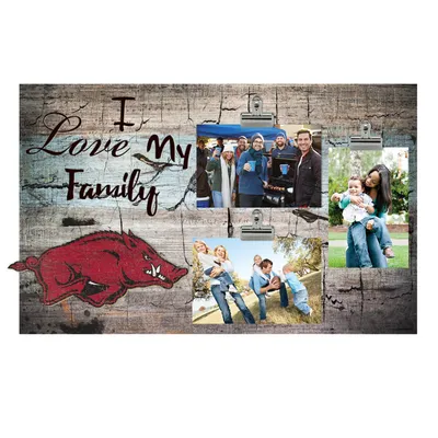 Arkansas Razorbacks 11" x 19" I Love My Family Clip Photo Frame