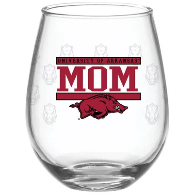Arkansas Razorbacks 15oz. Mom Stemless Wine Glass