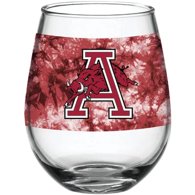 Arkansas Razorbacks 15oz. Vintage Tie-Dye Stemless Wine Glass