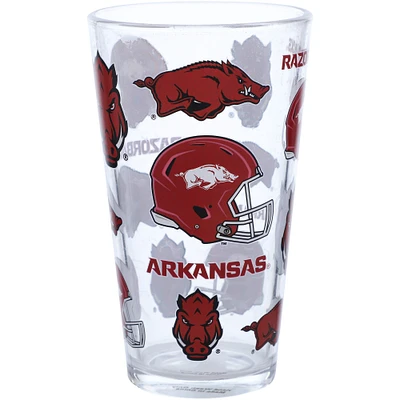 Razorbacks de l'Arkansas 16 oz. Verre à pinte à imprimé intégral