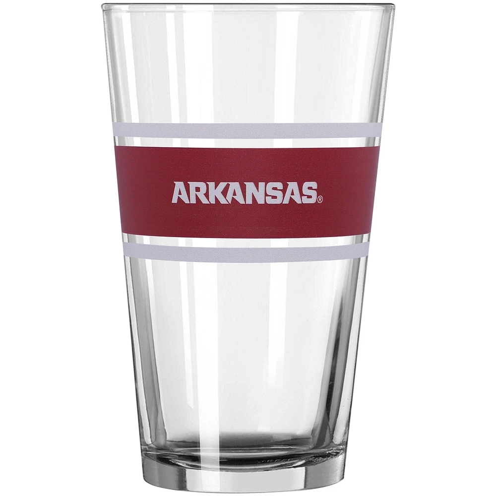 Razorbacks de l'Arkansas 16 oz. Verre à pinte à rayures