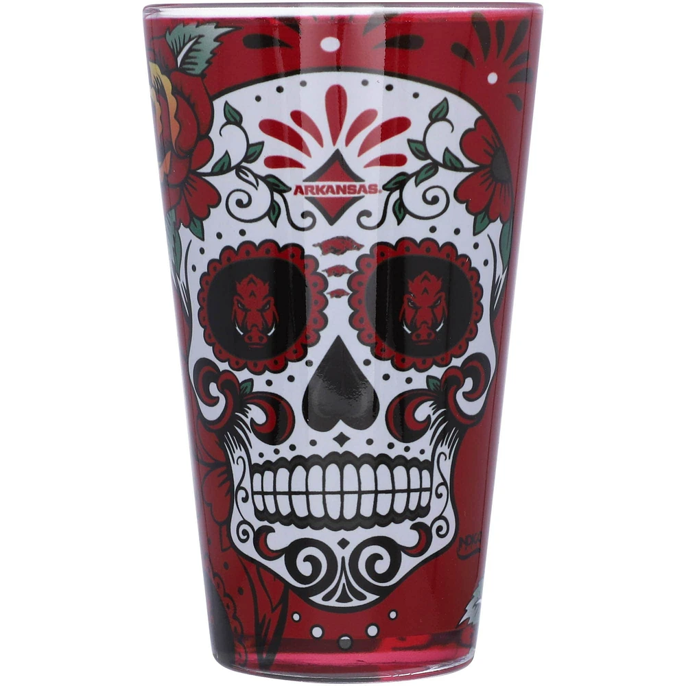 Arkansas Razorbacks 16oz. Verre à pinte Team Dia de los Muertos