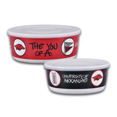 Arkansas Razorbacks 2-Pack Container Bowl Set