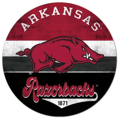 Arkansas Razorbacks 20'' x 20'' Retro Logo Circle Sign