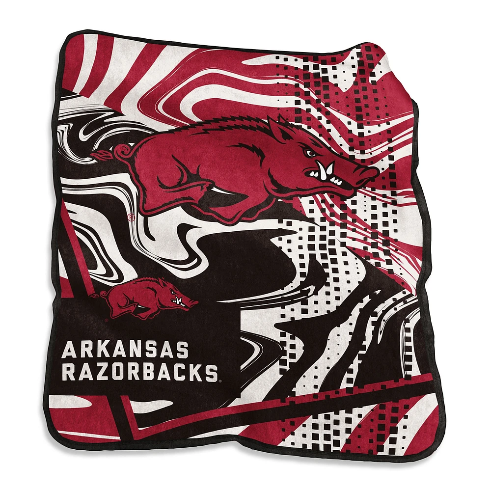 Arkansas Razorbacks Couverture tourbillonnante Raschel 127 x 152,4 cm