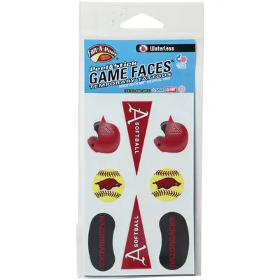 Arkansas Razorbacks 8-Pack Waterless Softball Face Tattoos