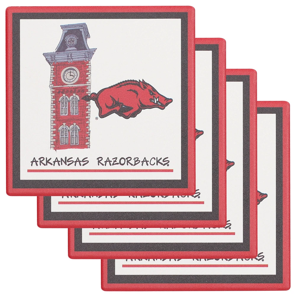 Ensemble de quatre sous-verres Arkansas Razorbacks