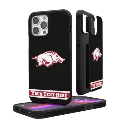 Arkansas Razorbacks iPhone Stripe Personalized Rugged Case