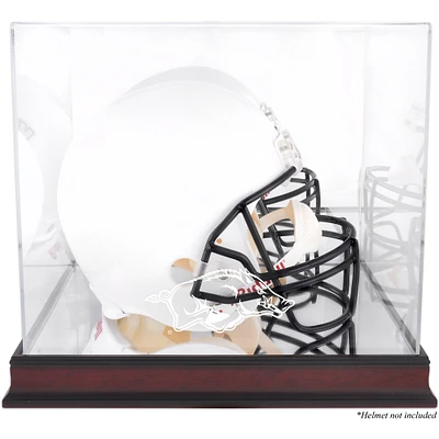 Arkansas Razorbacks Mahogany Base Team Vitrine pour casque avec dos miroir
