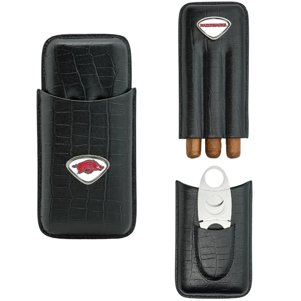 Alligator Zip Cigar Travel Case with Cutter