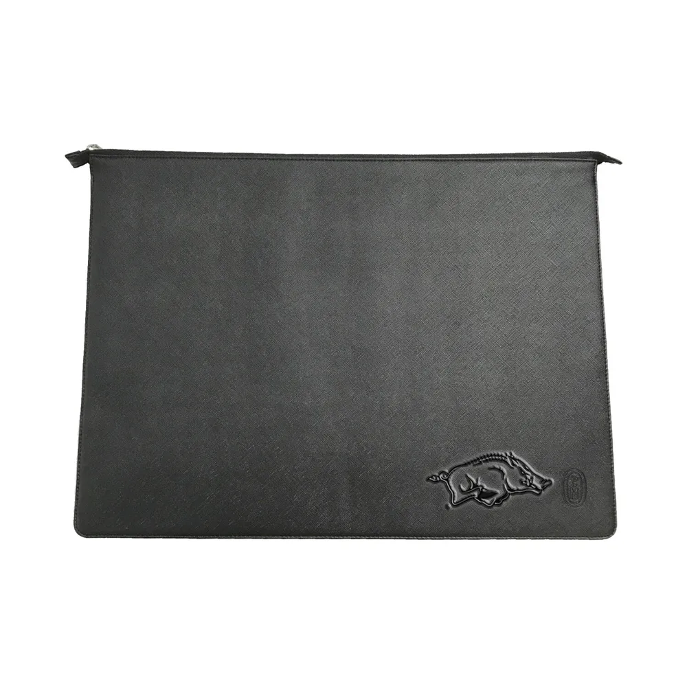 Arkansas Razorbacks Debossed Faux Leather Laptop Case - Black