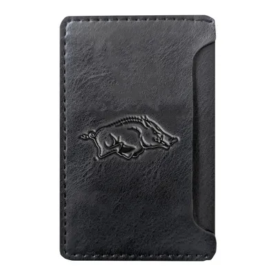 Arkansas Razorbacks Debossed Faux Leather Phone Wallet Sleeve - Black