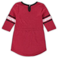 Girls Toddler Colosseum Heathered Cardinal Arkansas Razorbacks Poppin Sleeve Stripe Dress