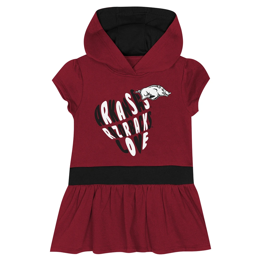 Girls Toddler Crimson Arkansas Razorbacks Team Love French Terry Hoodie Dress