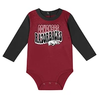 Infant Black Arkansas Razorbacks Double Up Long Sleeve Bodysuit & Pant Set