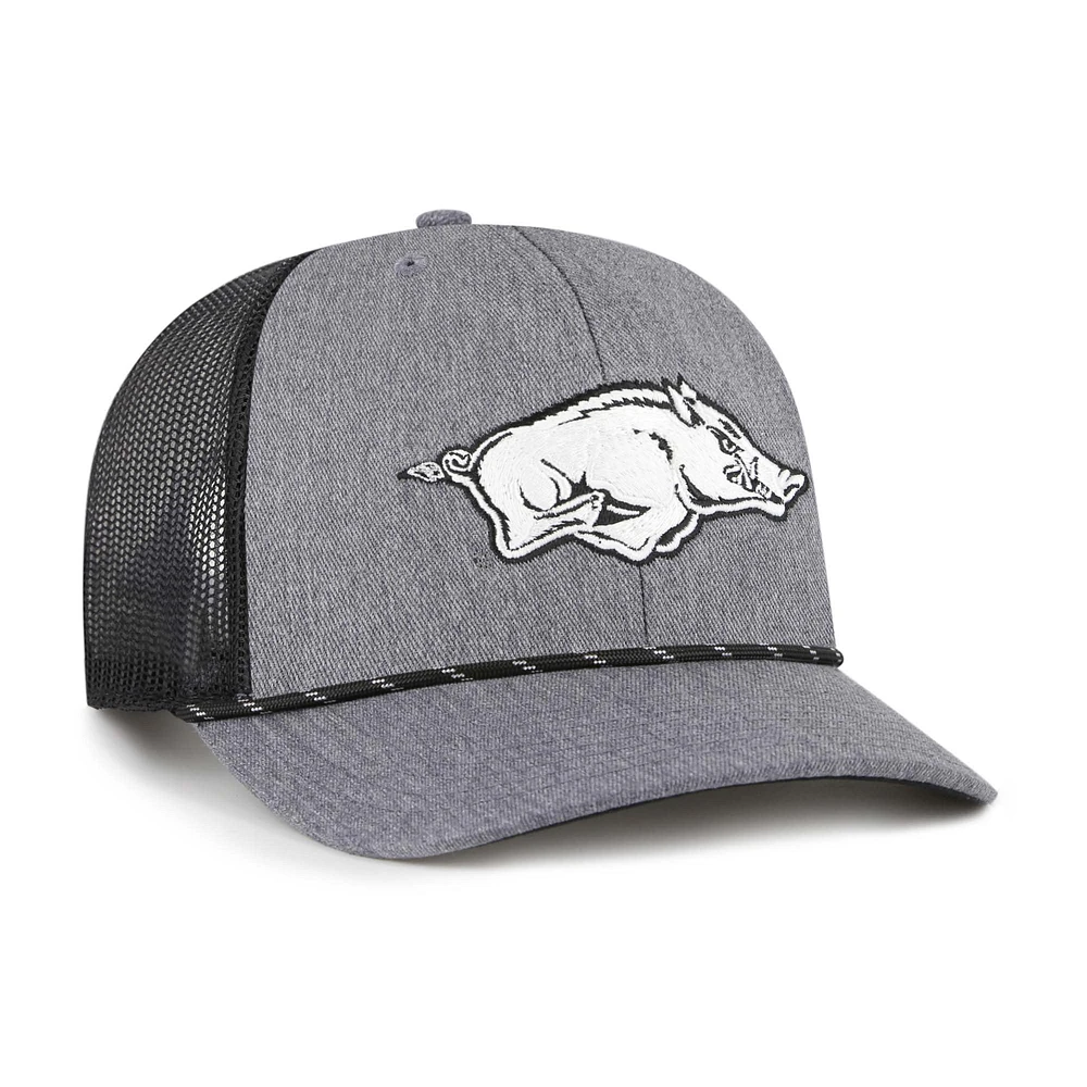 Men's '47  Gray Arkansas Razorbacks Carbon Rope Adjustable Hat