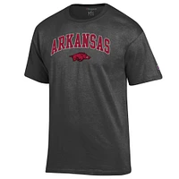 Men's Champion  Charcoal Arkansas Razorbacks Arched Logo T-Shirt