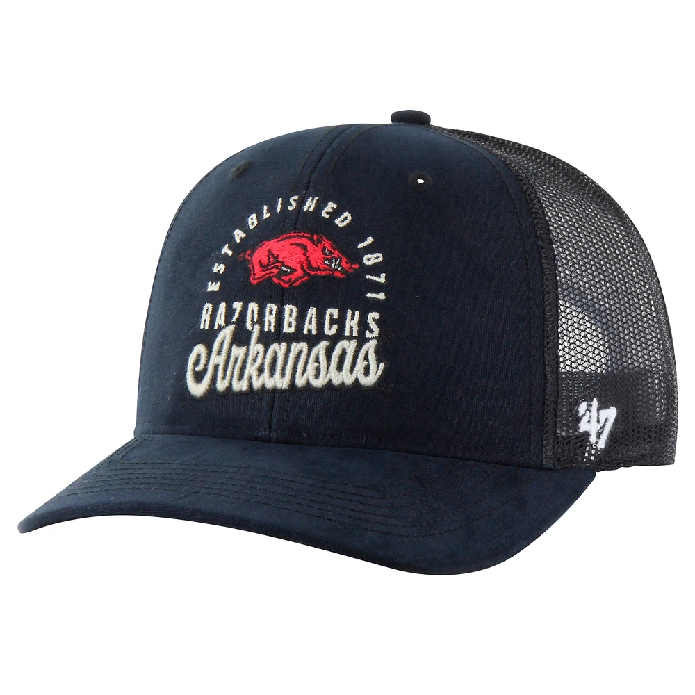 Men's '47 Black Arkansas Razorbacks Pitstop Trucker Adjustable Hat