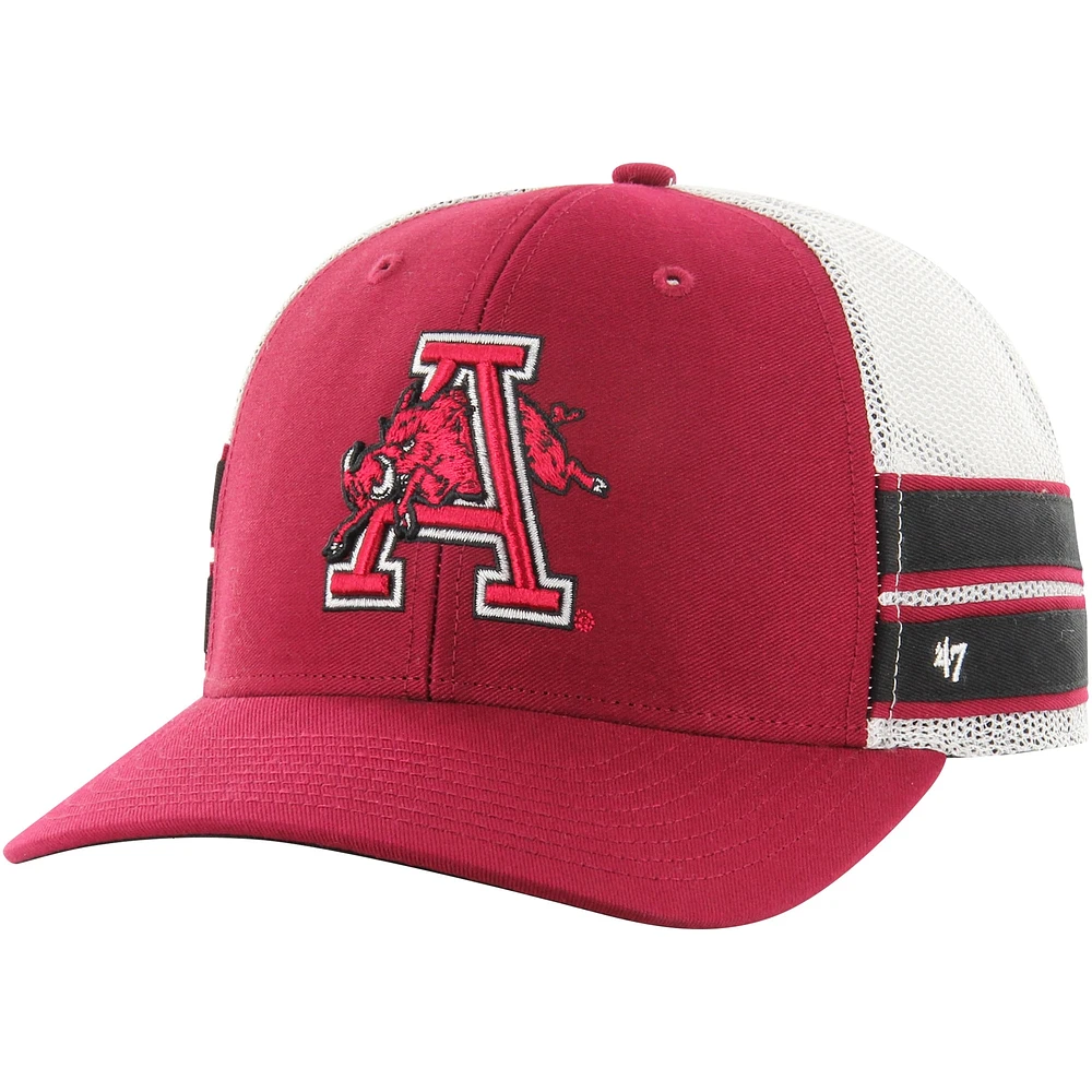 Casquette de camionneur réglable '47 Cardinal Arkansas Razorbacks Straight Eight pour hommes