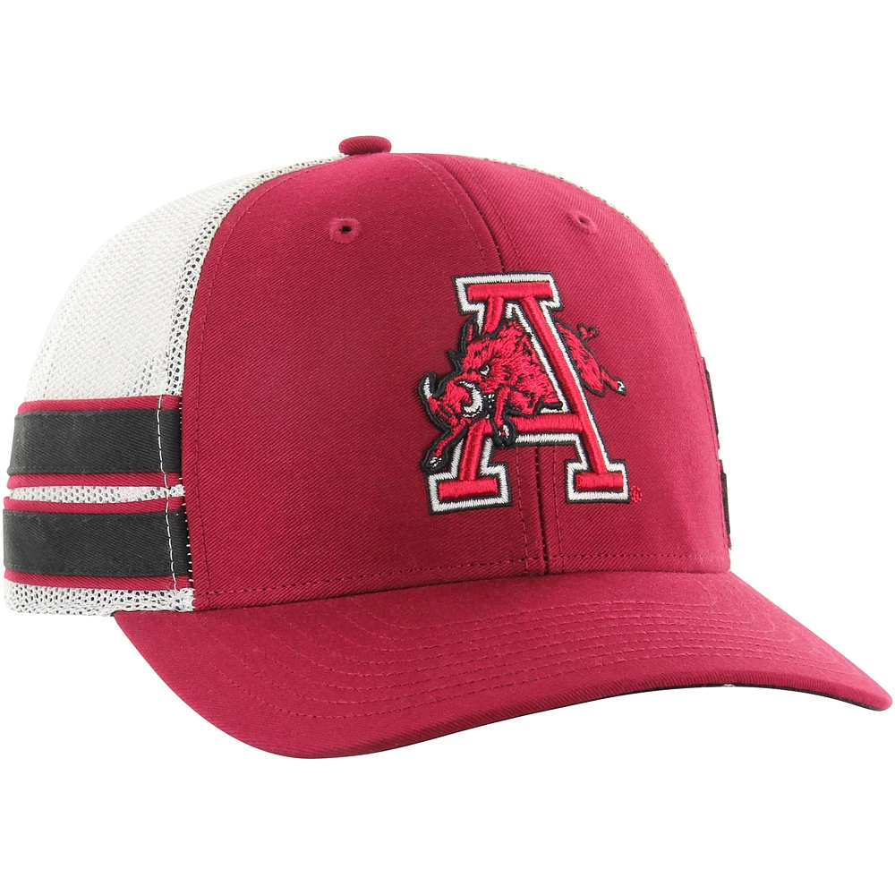 Casquette de camionneur réglable '47 Cardinal Arkansas Razorbacks Straight Eight pour hommes