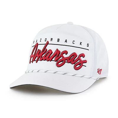 Men's '47 White Arkansas Razorbacks Condor Hitch brrr° Adjustable Hat