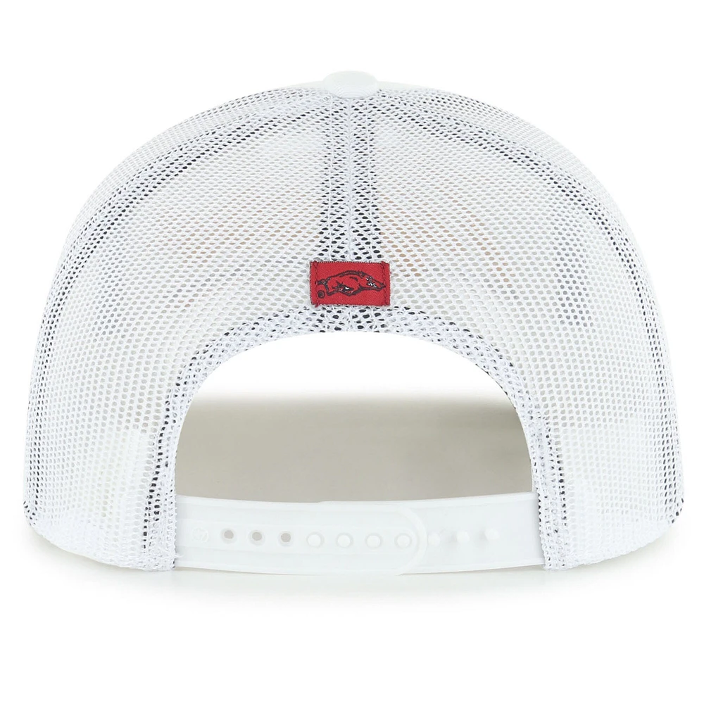 Men's '47 White Arkansas Razorbacks Garner Rope Trucker Adjustable Hat