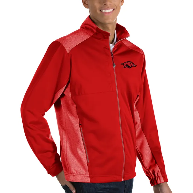 Men's Antigua Heather Charcoal Louisville Cardinals Course Full-Zip Jacket Size: Small