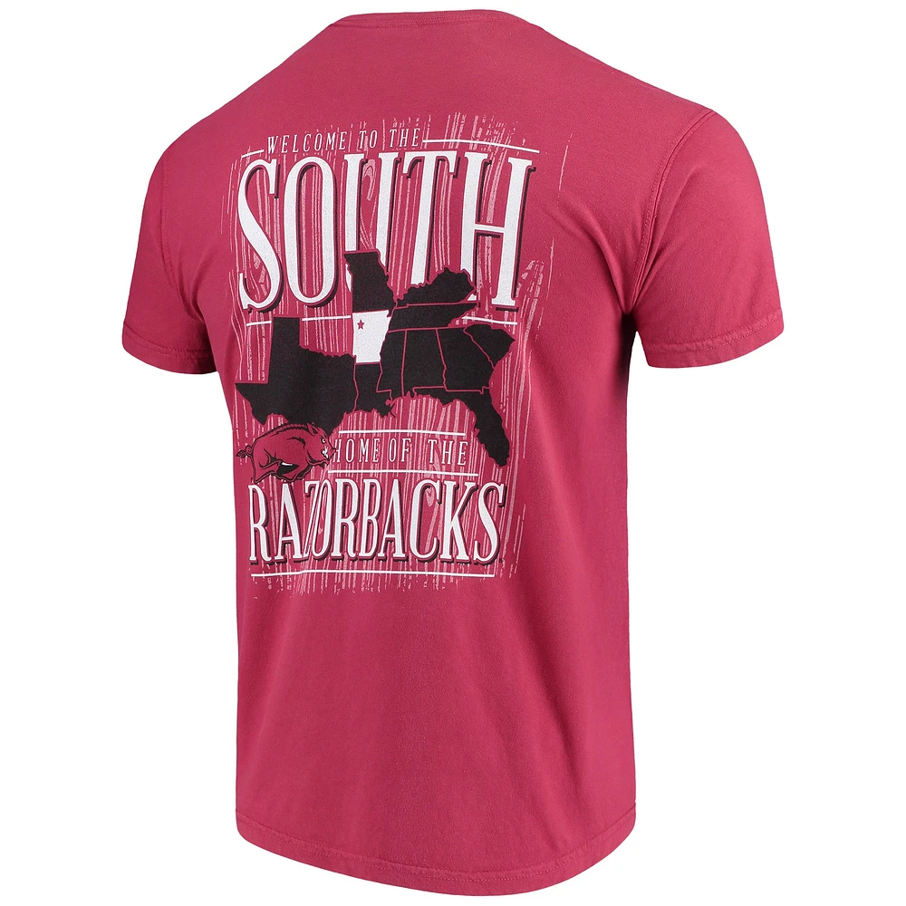 T-shirt Cardinal Arkansas Razorbacks Welcome to the South Comfort Colours pour homme