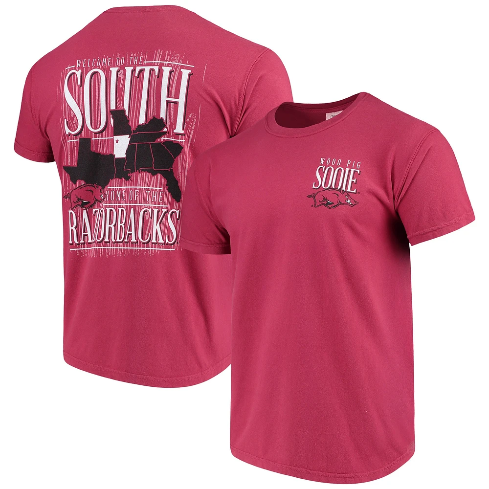 T-shirt Cardinal Arkansas Razorbacks Welcome to the South Comfort Colours pour homme