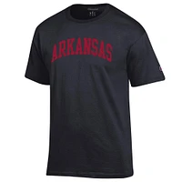 Men's Champion  Black Arkansas Razorbacks Basic Arch T-Shirt