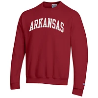 Men's Champion  Cardinal Arkansas Razorbacks Basic Arch Fleece Pullover Sweatshirt