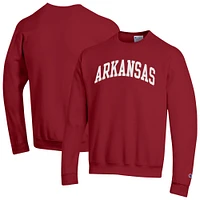 Men's Champion  Cardinal Arkansas Razorbacks Basic Arch Fleece Pullover Sweatshirt