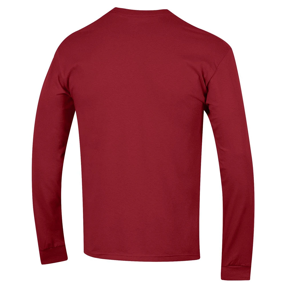 Men's Champion  Cardinal Arkansas Razorbacks Basic Arch Long Sleeve T-Shirt