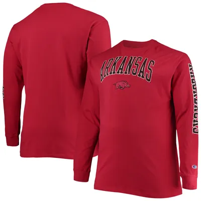 Arkansas Razorbacks Champion Big & Tall 2-Hit Long Sleeve T-Shirt - Cardinal