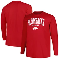 Men's Champion Cardinal Arkansas Razorbacks Big & Tall Arch Long Sleeve T-Shirt