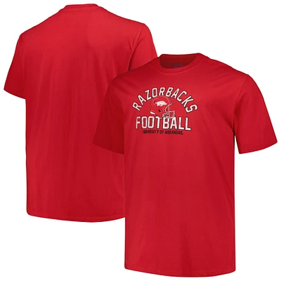 T-shirt pour casque de football Champion Cardinal Arkansas Razorbacks Big & Tall hommes