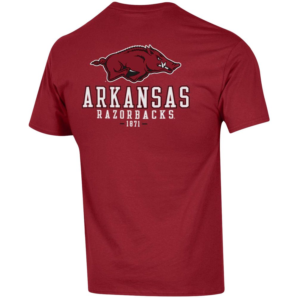 Men's Champion Cardinal Arkansas Razorbacks Stack 2-Hit T-Shirt