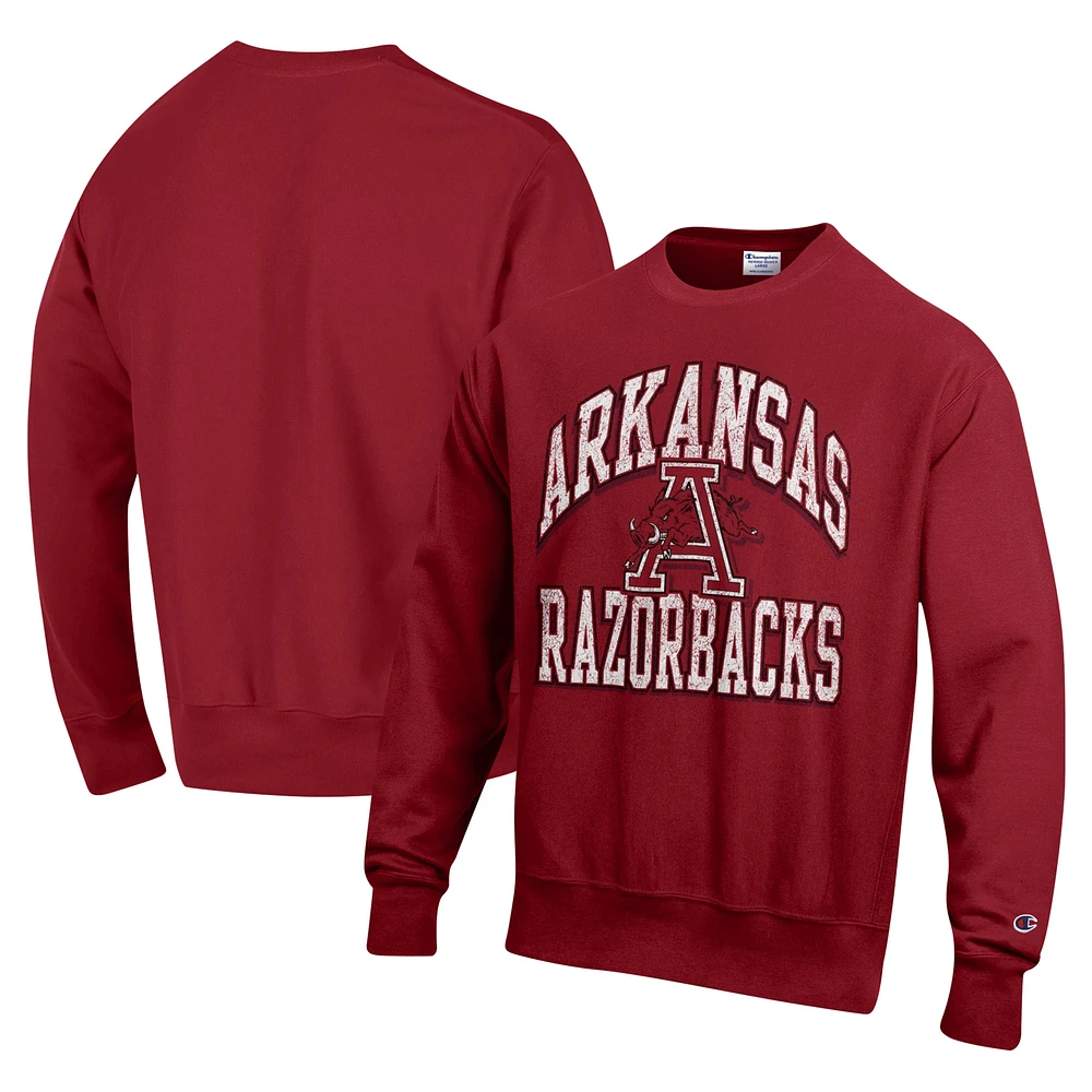 Sweat-shirt à enfiler tissage inversé Late Night Cardinal Arkansas Razorbacks Champion pour hommes