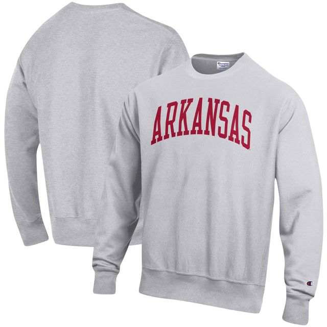 Chandail à enfiler armure inversée Arkansas Razorbacks Arch Champion pour homme, gris chiné