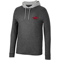 Men's Colosseum Black Arkansas Razorbacks Ballot Waffle-Knit Thermal Long Sleeve Hoodie T-Shirt